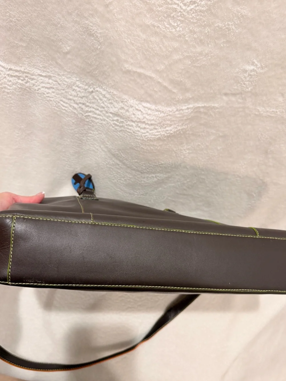 Mywalit Leather Laptop Briefcase Work Bag Brown Multicolor Crossbody
